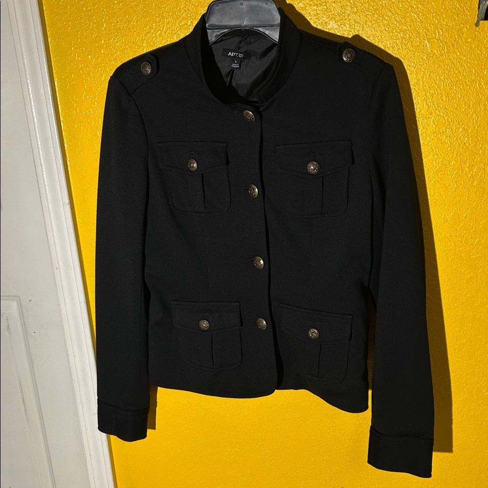 Apt. 9 Black Military-Inspired Button Front Jacket